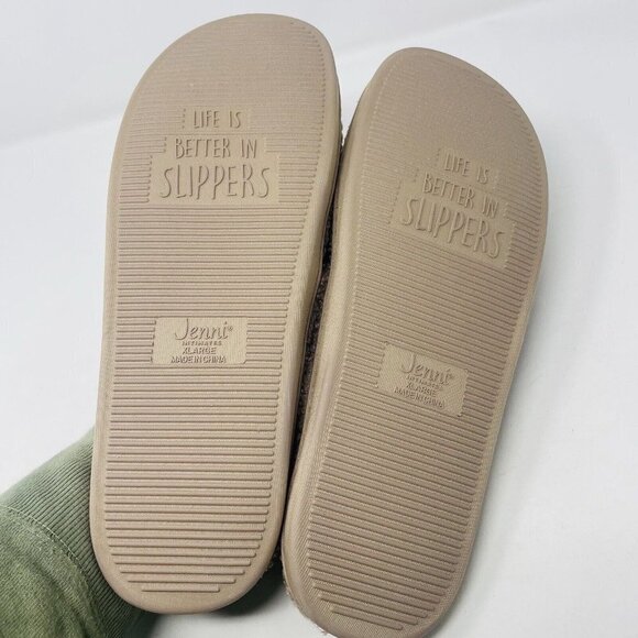 Jenni Womens 11/12 Faux-Sherpa Cross-Strap Slide Boxed Slippers Toffee $35 157 - Picture 5 of 9
